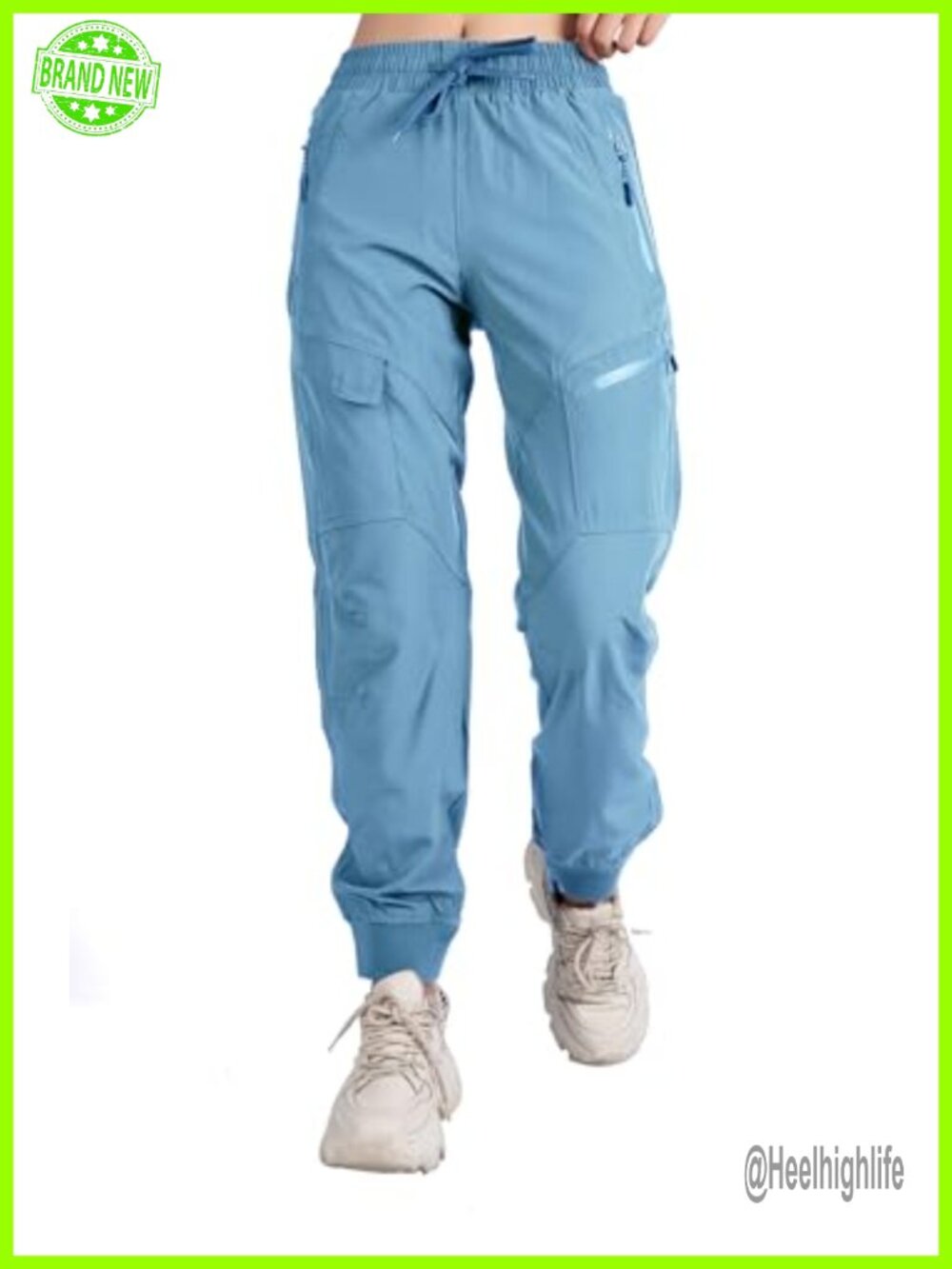 Women's Athletic Hiking Cargo Joggers Pants Lightweight Quick Dry UPF 50 Zipper